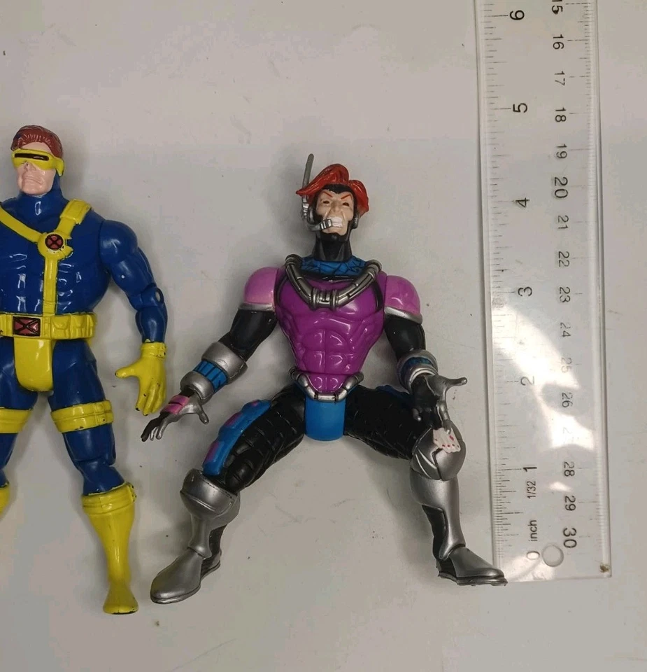 Винтажный Toybiz Marvel Росомаха, Саблезубый, Гамбит, Циклоп Фигурки Лот из 4 - Изображение 2 из 4