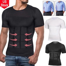 Men Body Shaper Toning T-Shirt Ultra Durable Vest Compression Slim Underwear MYG