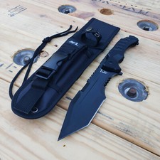 Fixed Blade Knife and Sheath Black G10 Handle Combo Blade Bowie 11.75" Full Tang