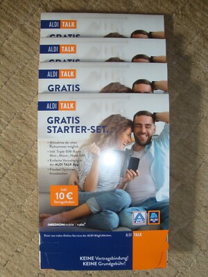 4 x Aldi Talk Starter-Set .-. 4 x 10   Startguthaben!