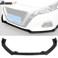 Fits 19-22 Nissan Altima Front Bumper Lip Gloss Black Spoiler PP 3PC Splitter