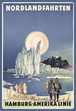 Blechschild 20x30 cm: Nordlandfahrten - Hamburg Amerika Linie
