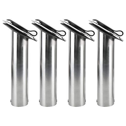 4 Pack of Stainless Steel Rod Holders Rubber with Cap, Liner, Gasket