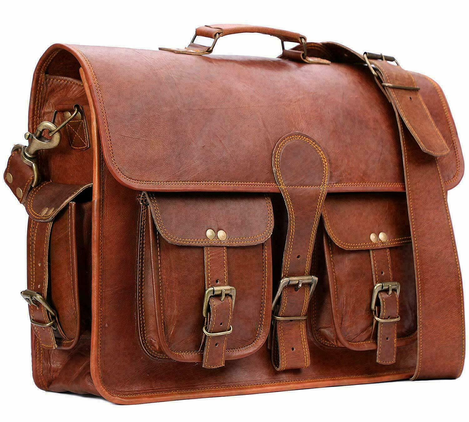New Men's Leather Bag Business Messenger Laptop Shoulder Briefcase Handbag 18