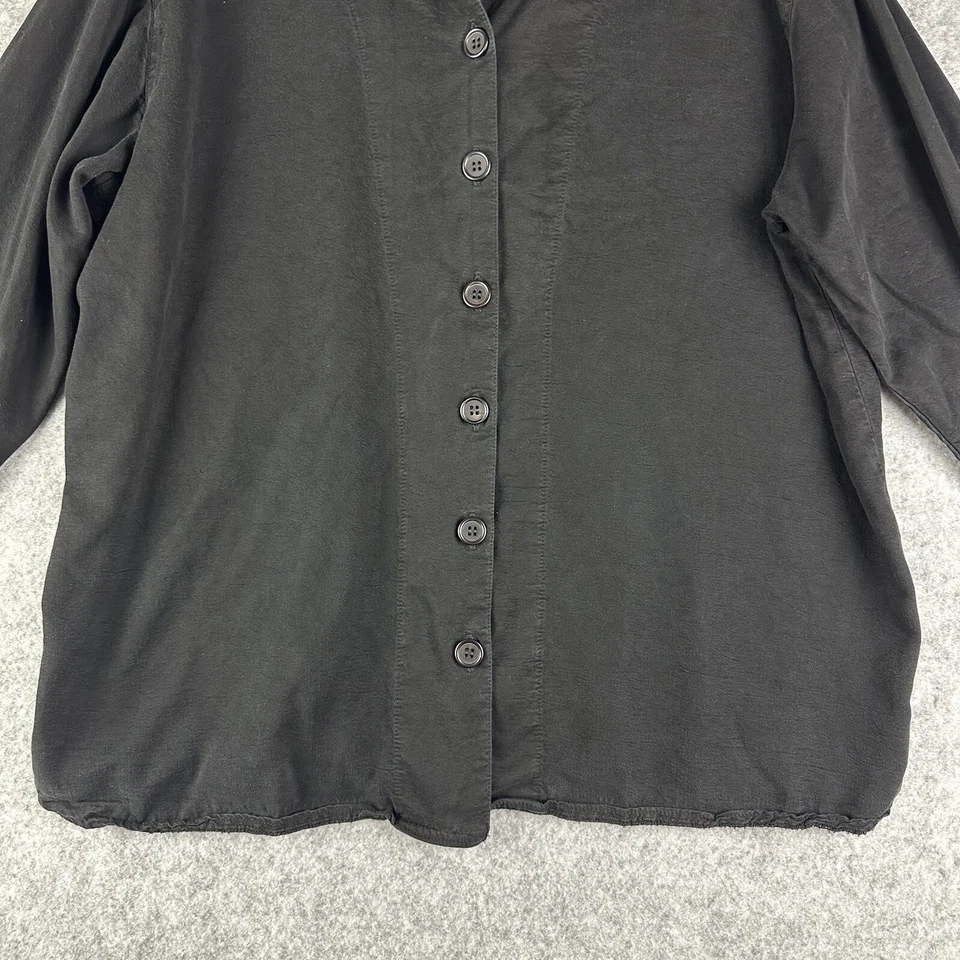 Блузка Tianello на пуговицах топ женщин размер S черный негабаритный основной минимальный LS * - Изображение 3 из 4