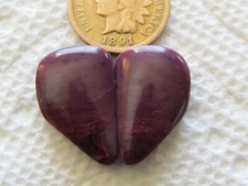 2 Purple Alunite Cabs 21 carats rare freeform matching set cabochons 