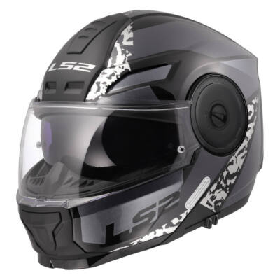 Modularer Helm LS2 FF902 SCOPE II Oxyd Schwarz Titan glänzend