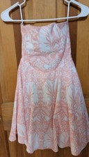 NWOT Women's Cals Sweetheart Strapless Pink White Floral Party Dress Small 