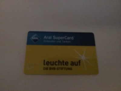 Leuchte auf BVB Stiftung 2x Aral Super Card Borussia Dortmund 09 Saison 2015/16