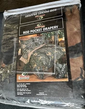 Mossy Oak Break Up Rod Pocket Drapery (2) 42"x84" Panels Camouflage Kimlor NIP