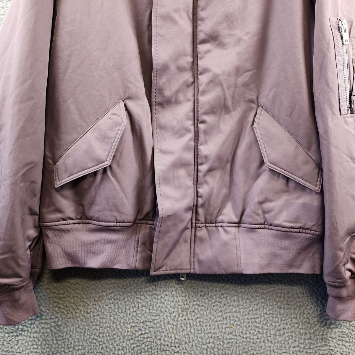 Y-3 Legacy Bomber Jacket Men's L Light Purple Side Pockets Y-3 Legacy Bomber Jacket Men's L Light Purple Side Pockets