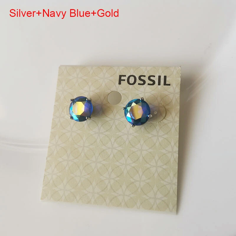 Nuevos aretes redondos fósiles regalo moda mujeres fiesta joyería 3 colores elegidos Foto 4 de 4