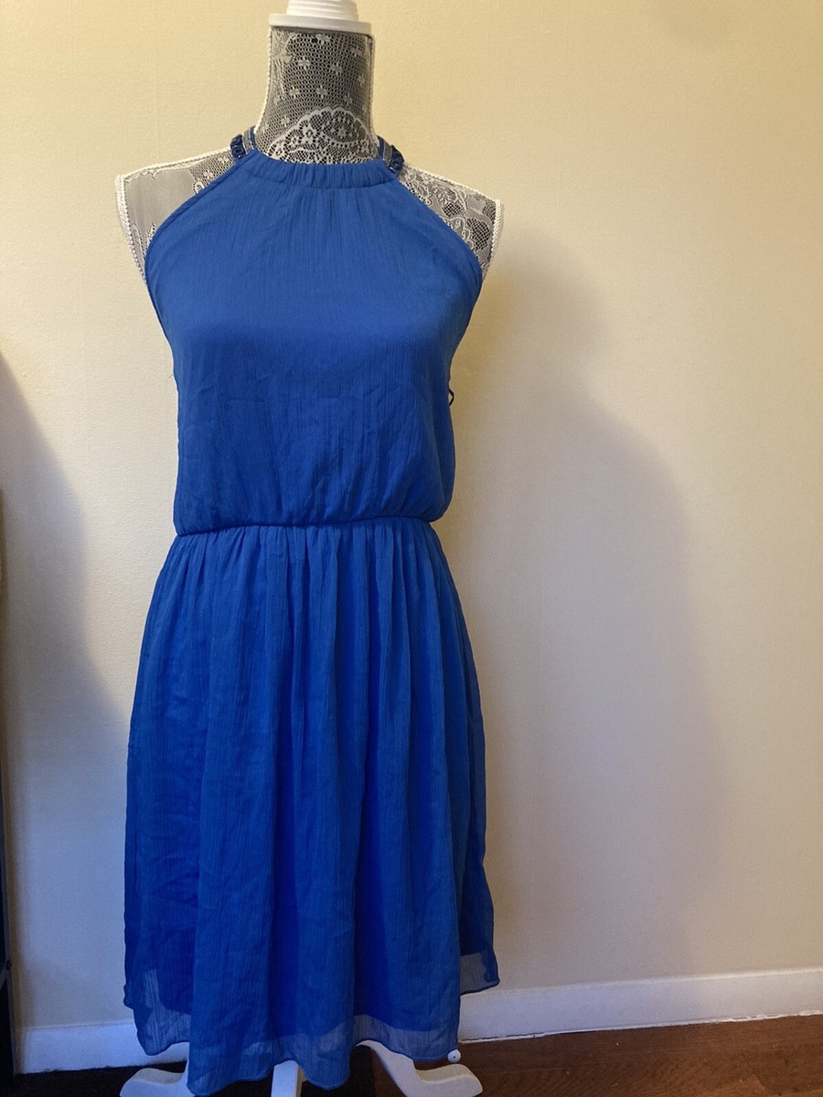 zara blue halter dress Zara