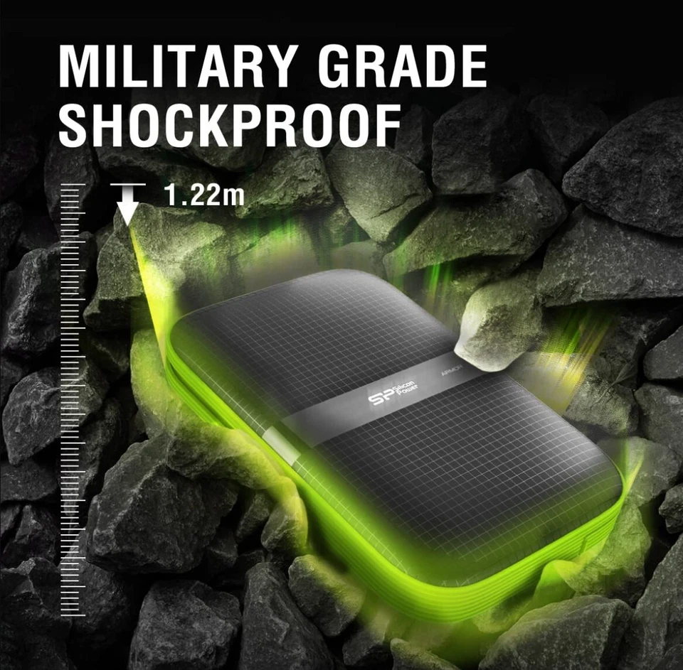 SP Silicon Power 2TB Rugged Portable External Hard Drive Armor A60 Shockproof - Image 3 of 4