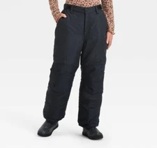Small Kids' Adaptive Snow Pants - Cat & Jack Black NWT FREE SHIPPING