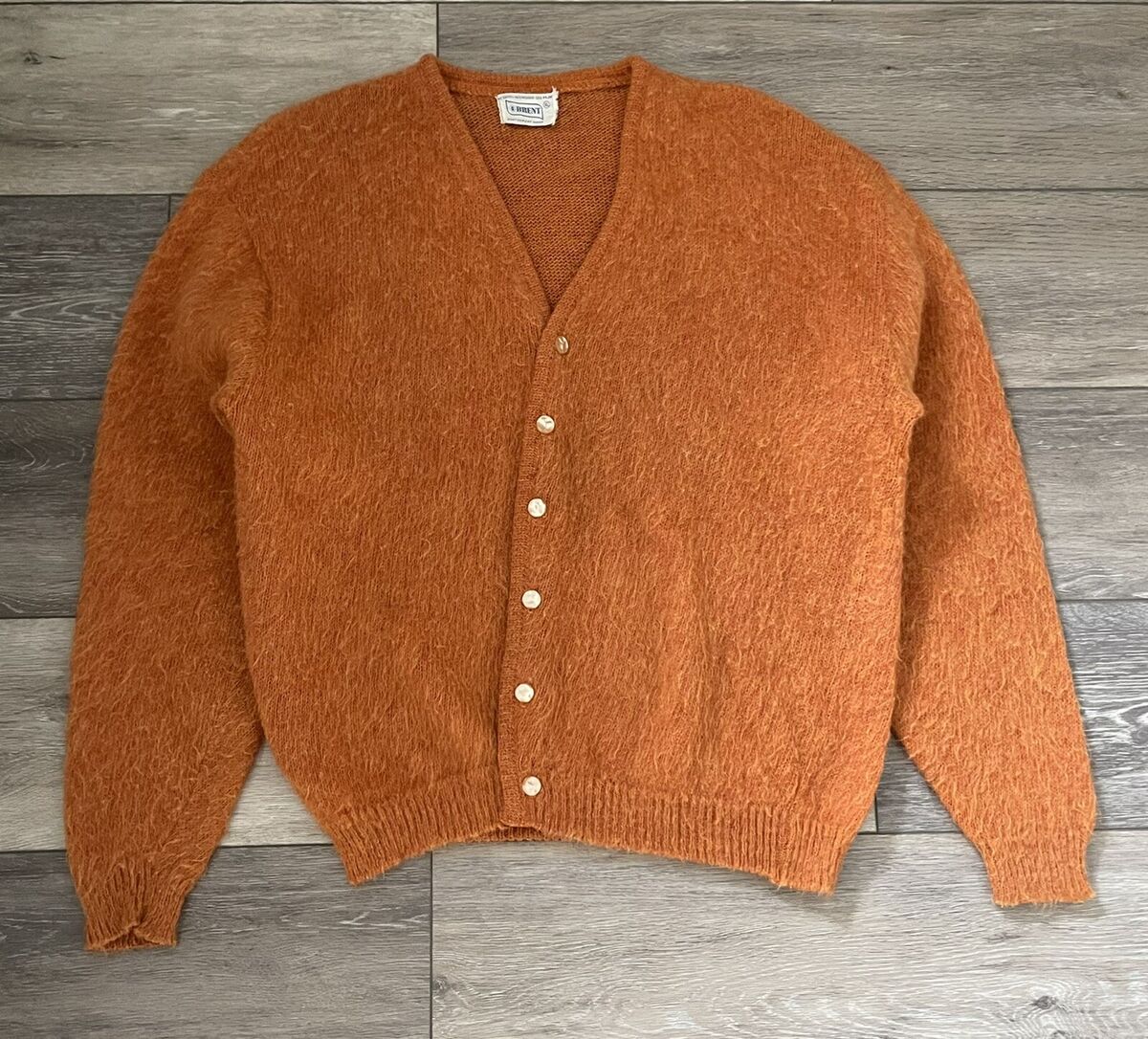 VTG 60s BRENT Montgomery Ward Orange Mohair Wool Shag Grunge VTG 60s BRENT Montgomery Ward Orange Mohair Wool Shag Grunge