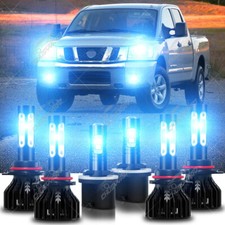 For Nissan Titan 2004-2015 - Combo 9005 9006 LED Headlights 880 Fog Light Bulbs