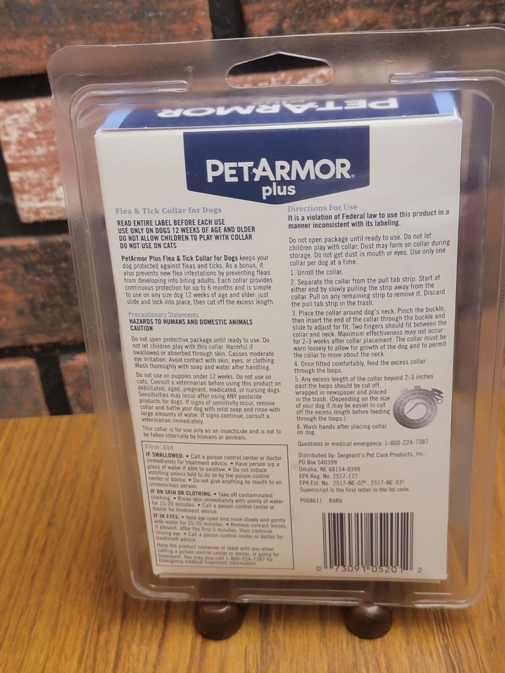 Pet Armor Plus Flea and Tick Collar for Dogs 2 collars 12 weeks and
