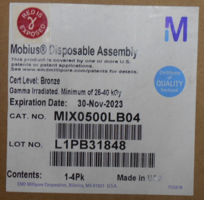 Millipore MIX0500LB04 Mobius  Disposable Assembly, 4 pack