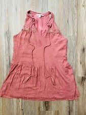 MIAMI Pink Floral Lace Sleeveless Dress Lined Women’s SZ S