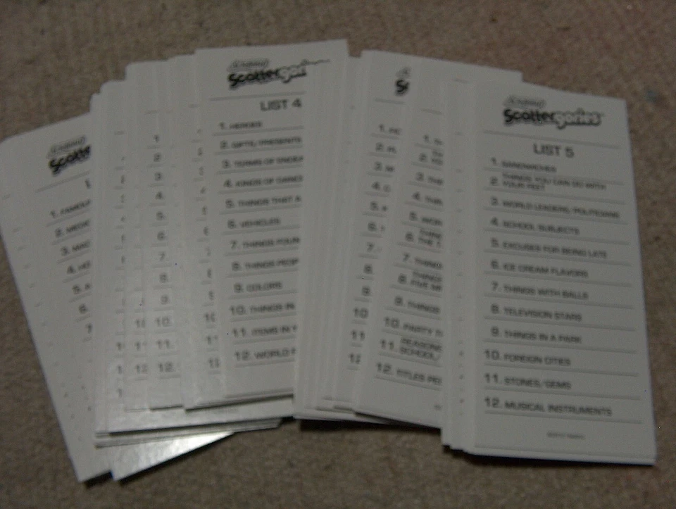 Scrabble Scattergories Game 2012 Hasbro  replacement cards only - Image 2 of 2