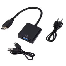 HDMI TO VGA HDMI Male to VGA Female Converter Adapter with Audio USB Cable