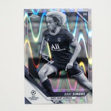 2021-22 Topps Chrome UCL - Xavi Simons #182 Black & White RayWave