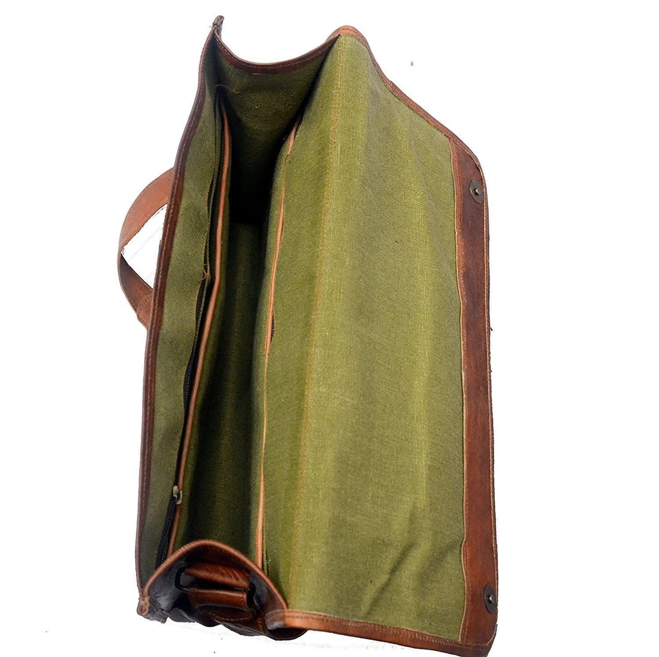 Borsa messenger vintage da uomo in vera pelle marrone. - Immagine 4 di 4