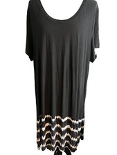 Cato Est. 1946 Womens 3XL Dress 26/28 Dress Tie Dye Midi T Shirt Dress Charcoal