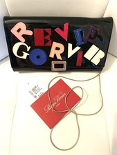 Roger Vivier Patent Leather Black Wallet On A Chain. Euc