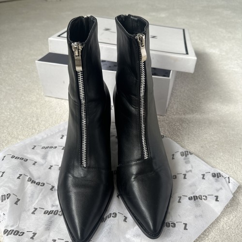 Z Code Z Black Faux Leather Zip Detail Boots Size 7 - Picture 6 of 20
