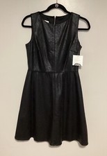 Donna Morgan Women Dress Size 4 Snake Printed Y2K Black Fit & Flare Sleeveless