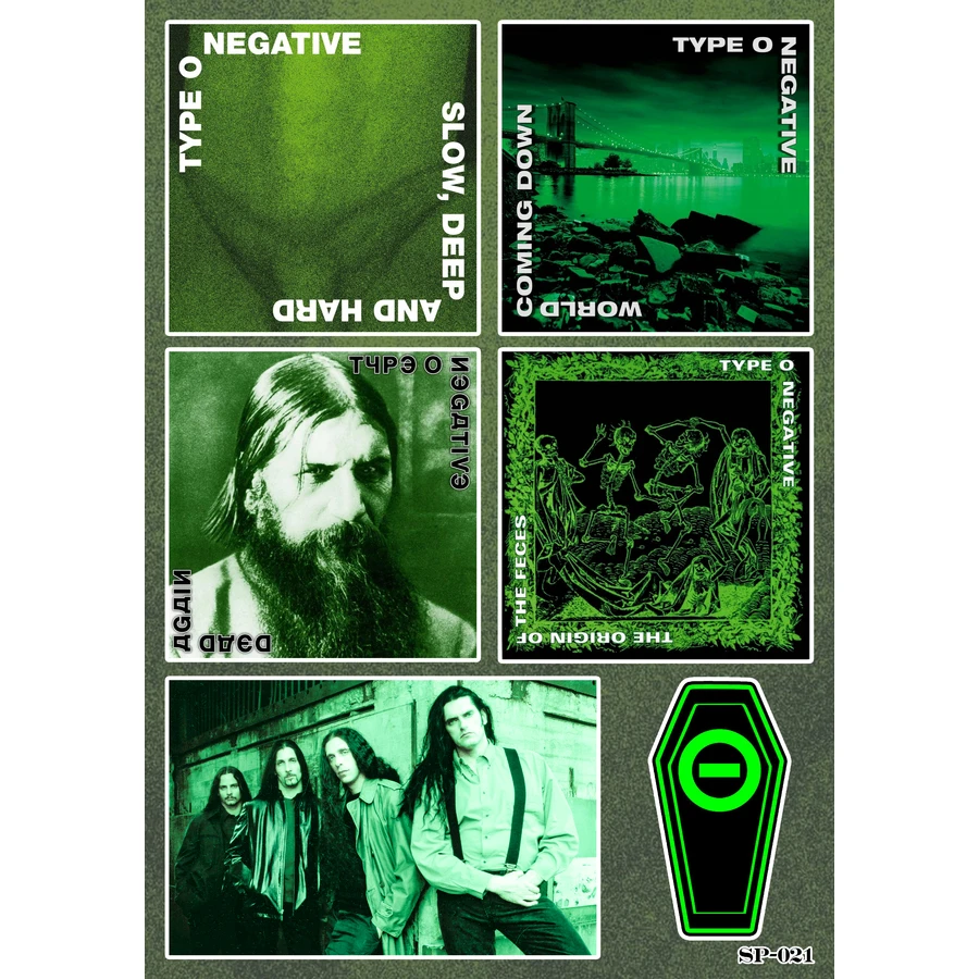 Type O Negative Albums Sticker Pack Slow Deep and Hard Dead Again