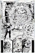 SUPERMAN RED / BLUE #1 ORIGINAL ART PAGE 3/4 SPLASH CYBORG PAUL RYAN DC COMICS