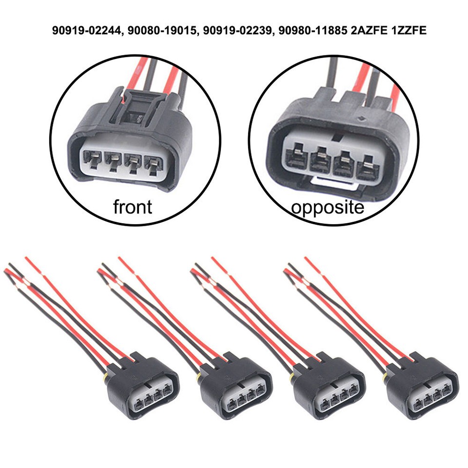 4Pcs Ignition Coil Female Connector Plug Harness For 2002-2010 Toyota Camry 2.4L - View #6