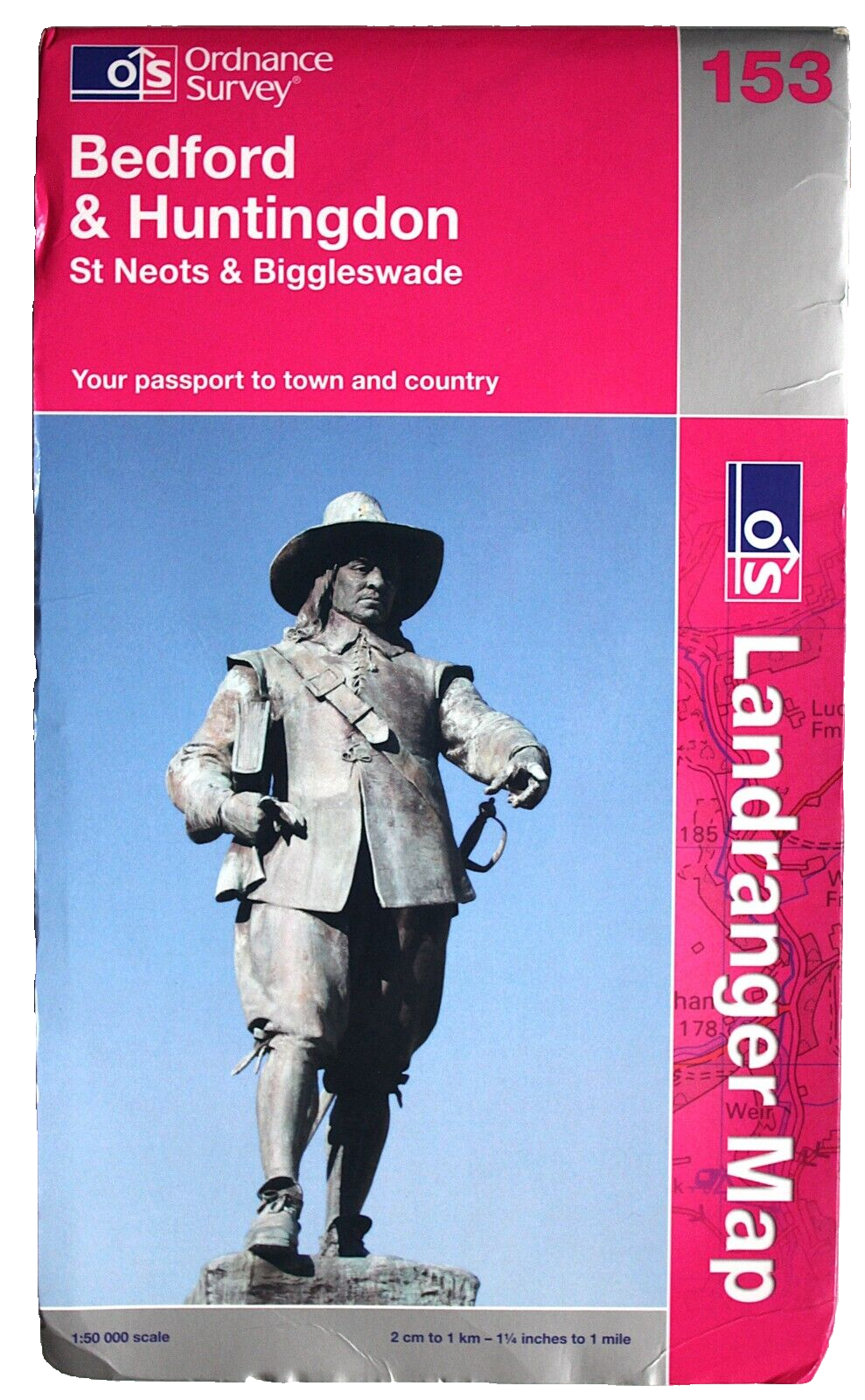 Ordnance Survey Landranger Map 153 Bedford & Huntingdon St Neots Biggleswade 5th