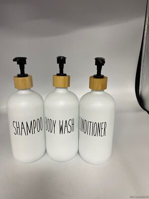 Shampoo and Conditioner Dispenser Set - Easy to Read Labels | eBay