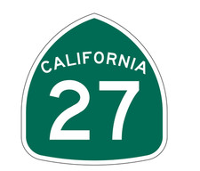 California State Route 27 Sticker Decal R1133 Highway Sign