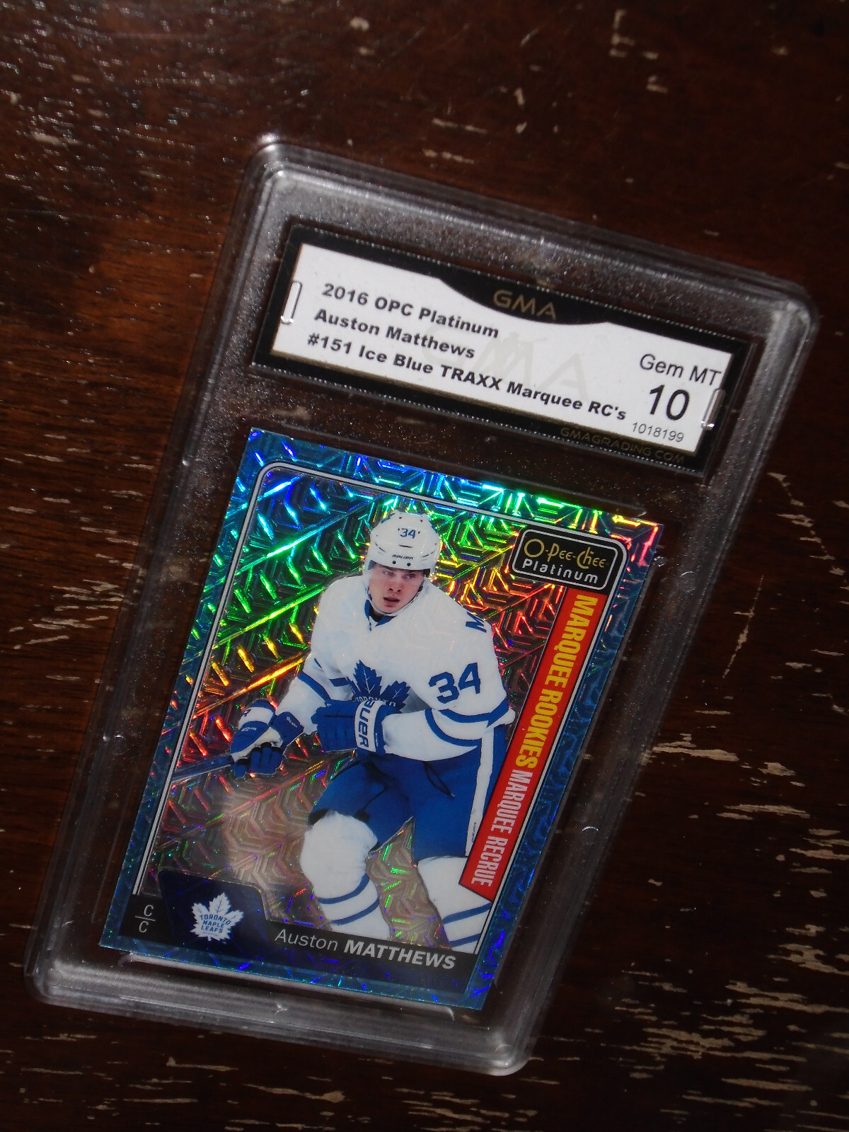2016 O-PEE-CHEE PLATINUM/AUSTON MATTHEWS/ICE BLUE TRAXX/MARQUEE ROOKIE'S/GMA 10! view 4