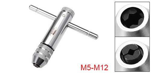 M5-M12 T-Handle Tap Wrench Handle Adjustable Ratcheting Tap Wrench Tap Holder - Picture 2 of 6