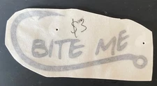 bite me bumper sticker, white 