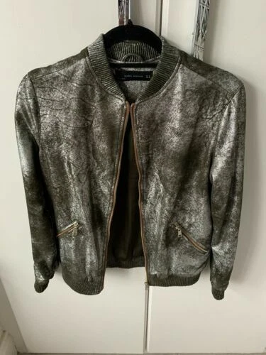 Zara Bomber Green Jackets for Women