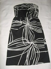 WOMENS J CREW SLEEVELESS LINED DRESS 100% COTTON BLACK AND WHITE SIZE 2