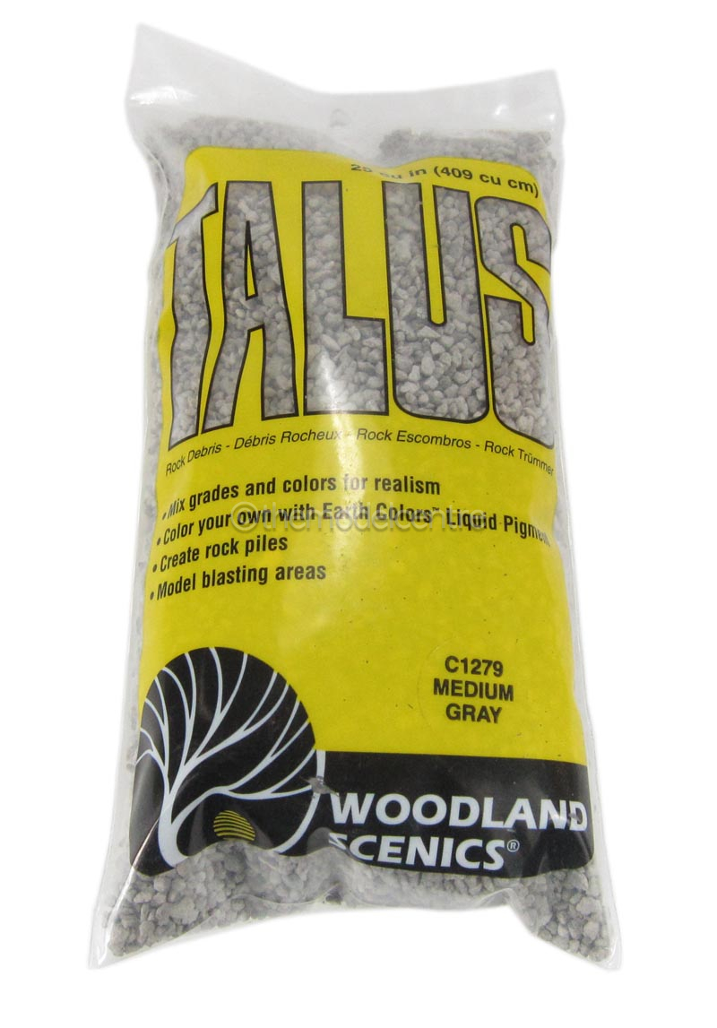 C1279 Woodland Scenics Medium Grey Talus 21.7 cu in (355 cu cm) TMC