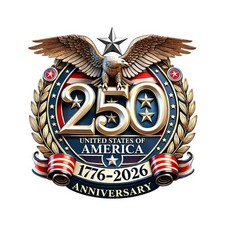 America 250th USA FLAG 1776-2026 Waterproof 6/8 Inch Vinyl Sticker Decal 1PC
