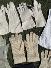 17pc Vintage Ladies Gloves Lot Opera Crochet Nylon Dress
