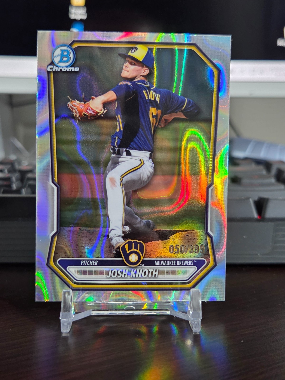2026 Bowman Baseball Josh Knoth /399 Lava Refractor Milwaukee Brewers