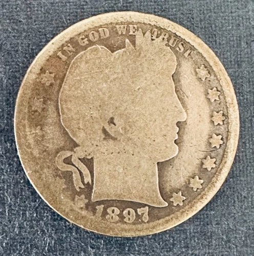 1897-S Barber Silver Quarter 25c -- Semi Key Date