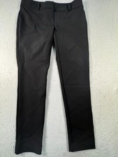 Ann Taylor Black Dress Pants Womens 2 Petite Mid Rise Straight Leg Career