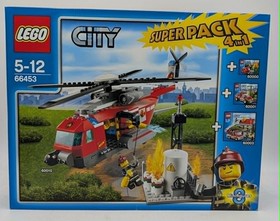 LEGO 66453 City Fire Brigade Super Pack 4in1 60000+60001+60003+60010 Helicopter NEW